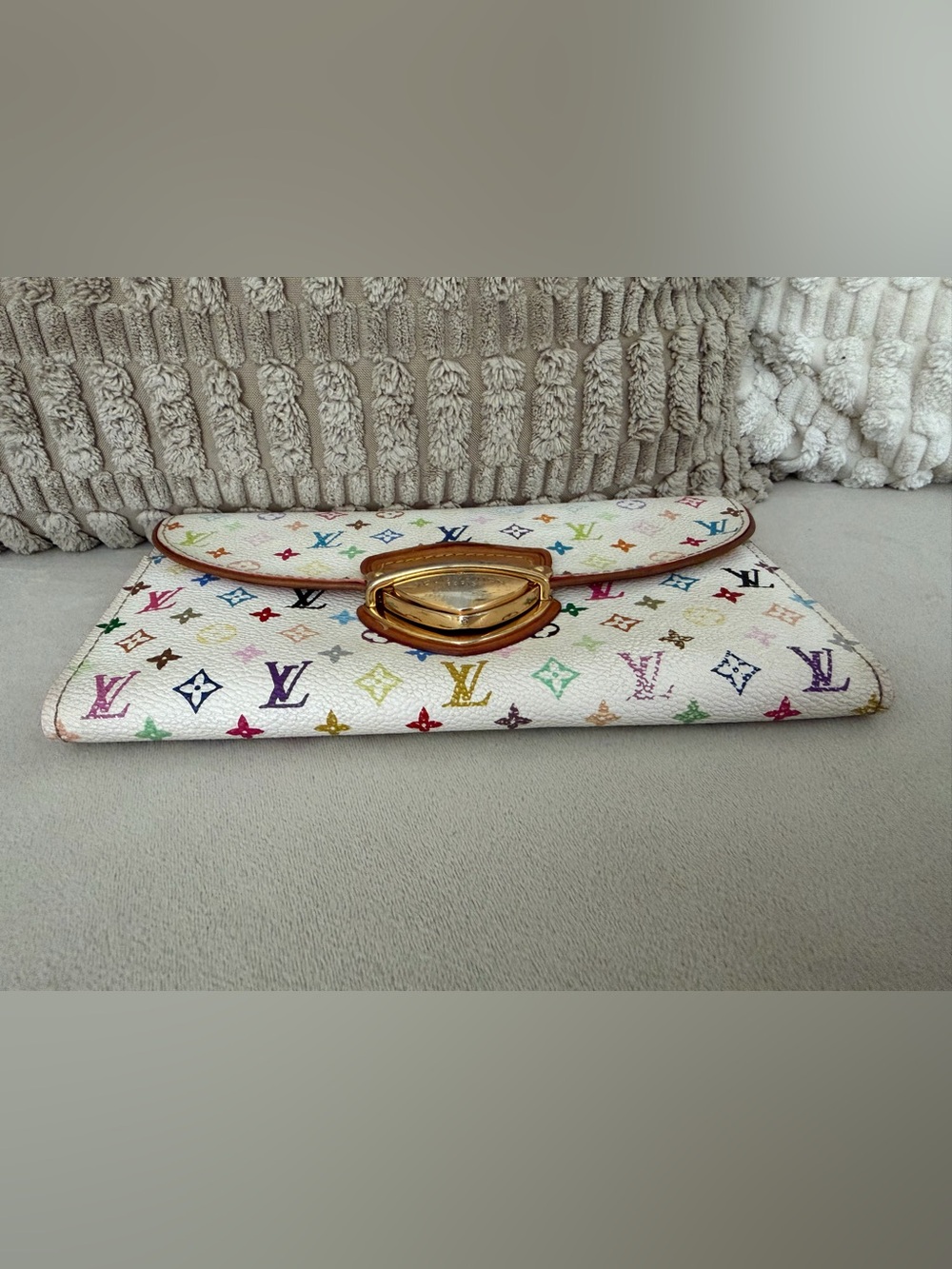 Authentic Louis Vuitton White Multicolor Monogram Wallet with Gold Hardware - Picture 7 of 15